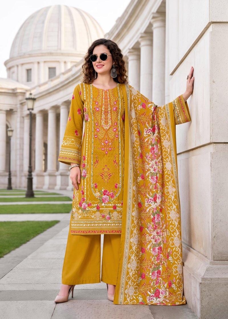 Needle Wonder By Kavya Kala Soft Cotton Dress Material 
